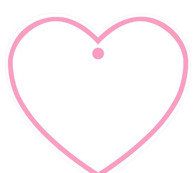 Solid Border Color Heart Shape Blank Gift Tags-Set of 30-Andaz Press-Bubblegum Pink-