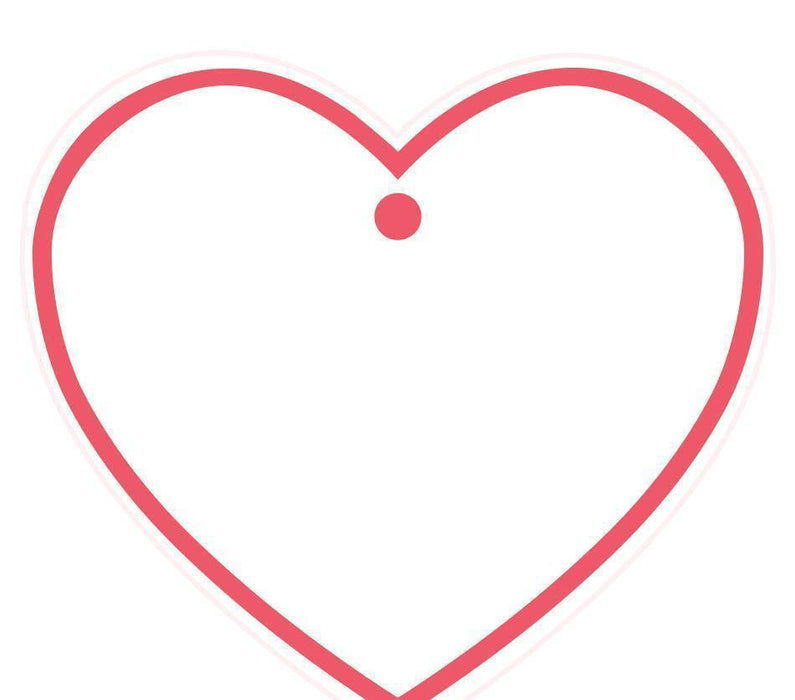 Solid Border Color Heart Shape Blank Gift Tags-Set of 30-Andaz Press-Coral-