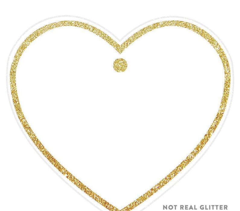 Solid Border Color Heart Shape Blank Gift Tags-Set of 30-Andaz Press-Gold-