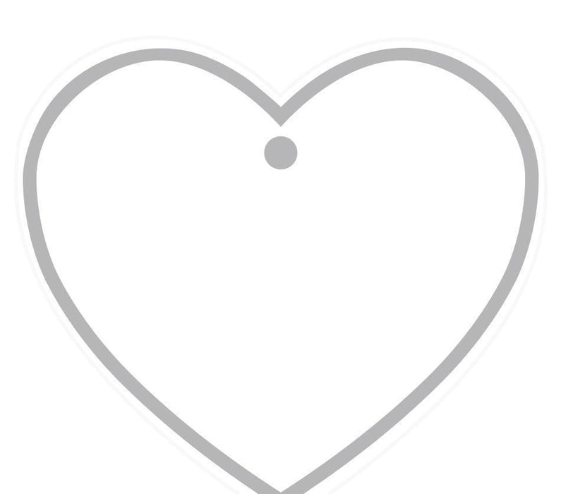 Solid Border Color Heart Shape Blank Gift Tags-Set of 30-Andaz Press-Gray-