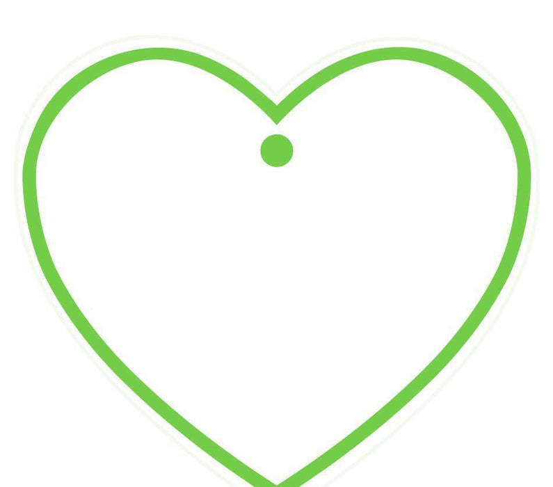 Solid Border Color Heart Shape Blank Gift Tags-Set of 30-Andaz Press-Kiwi Green-
