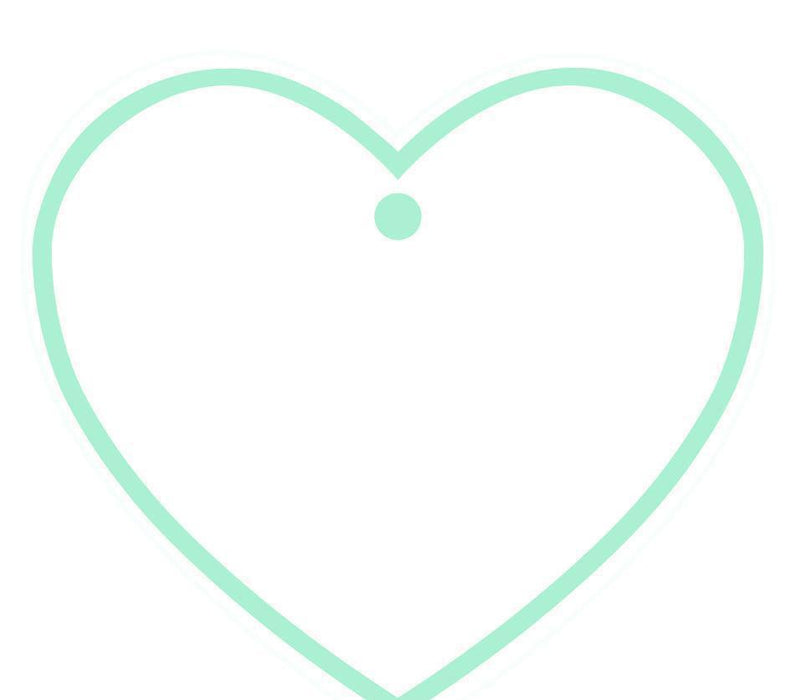Solid Border Color Heart Shape Blank Gift Tags-Set of 30-Andaz Press-Mint Green-