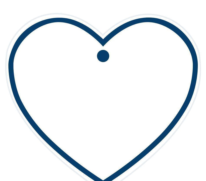 Solid Border Color Heart Shape Blank Gift Tags-Set of 30-Andaz Press-Navy Blue-