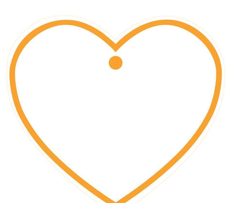 Solid Border Color Heart Shape Blank Gift Tags-Set of 30-Andaz Press-Orange-