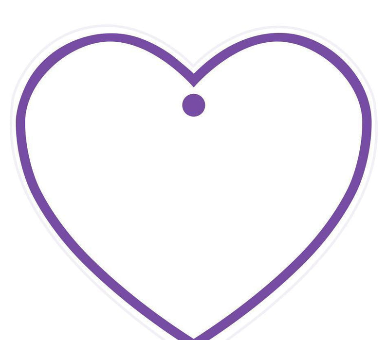 Solid Border Color Heart Shape Blank Gift Tags-Set of 30-Andaz Press-Purple-