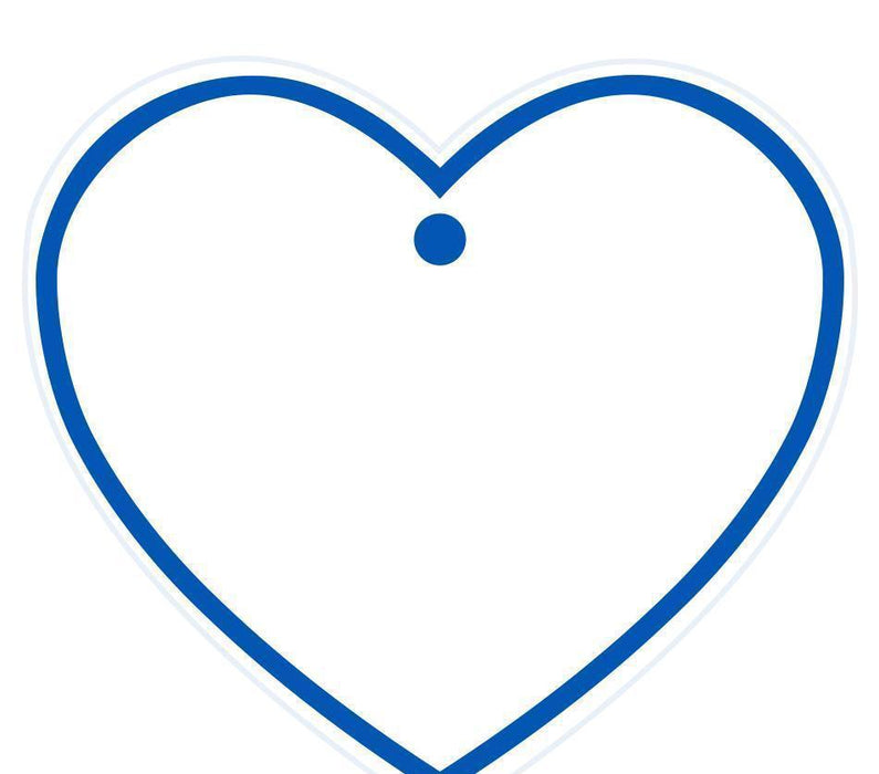 Solid Border Color Heart Shape Blank Gift Tags-Set of 30-Andaz Press-Royal Blue-