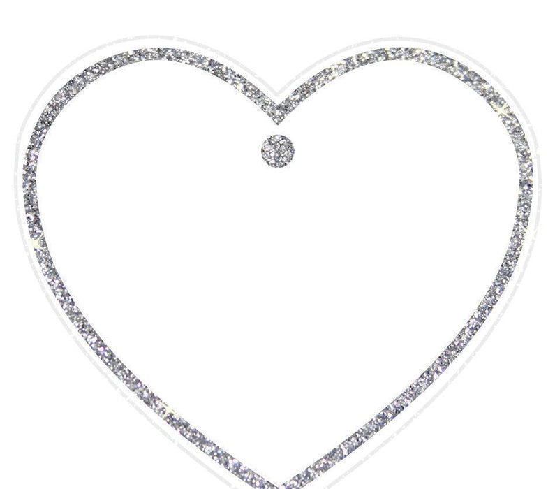 Solid Border Color Heart Shape Blank Gift Tags-Set of 30-Andaz Press-Silver-