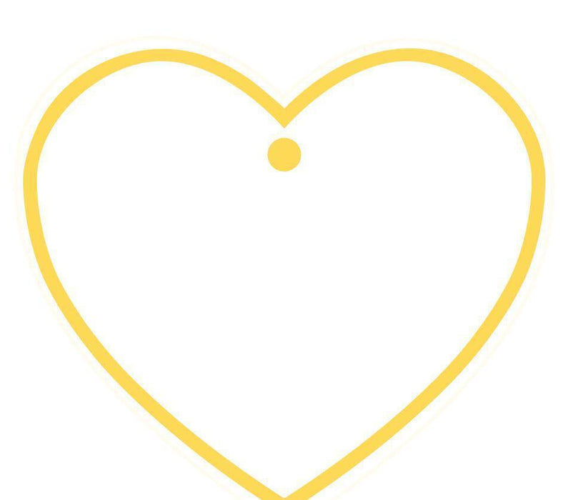 Solid Border Color Heart Shape Blank Gift Tags-Set of 30-Andaz Press-Yellow-