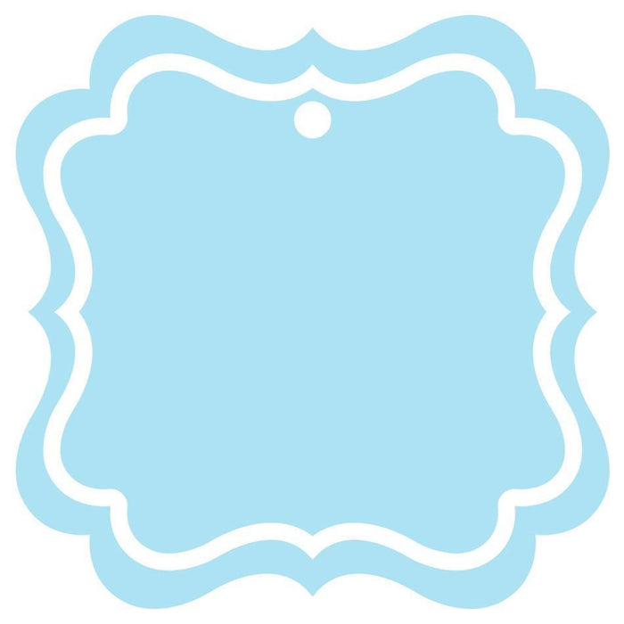 Solid Color Fancy Square Blank Gift Tags-Set of 24-Andaz Press-Baby Blue-