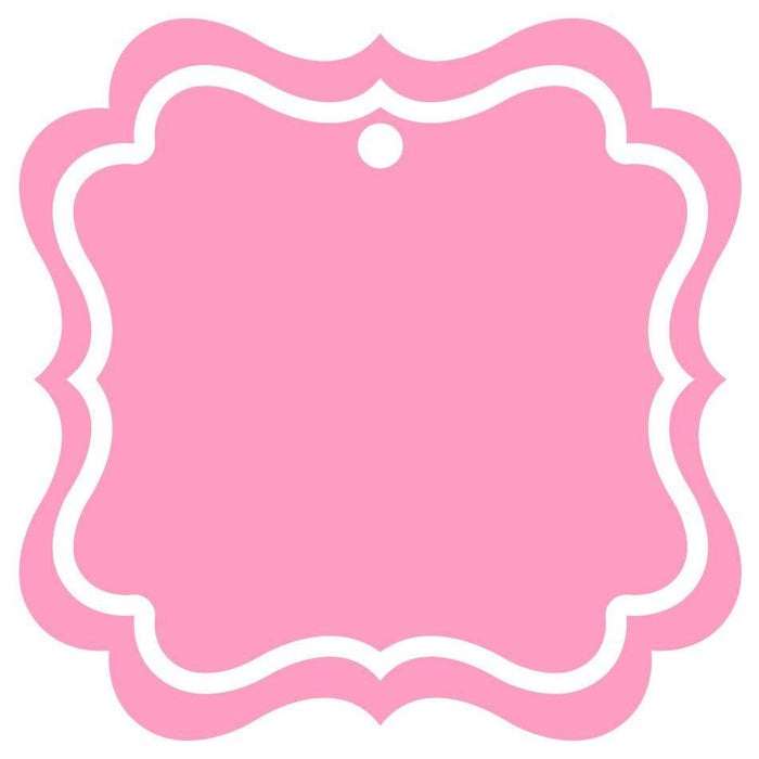 Solid Color Fancy Square Blank Gift Tags-Set of 24-Andaz Press-Bubblegum Pink-
