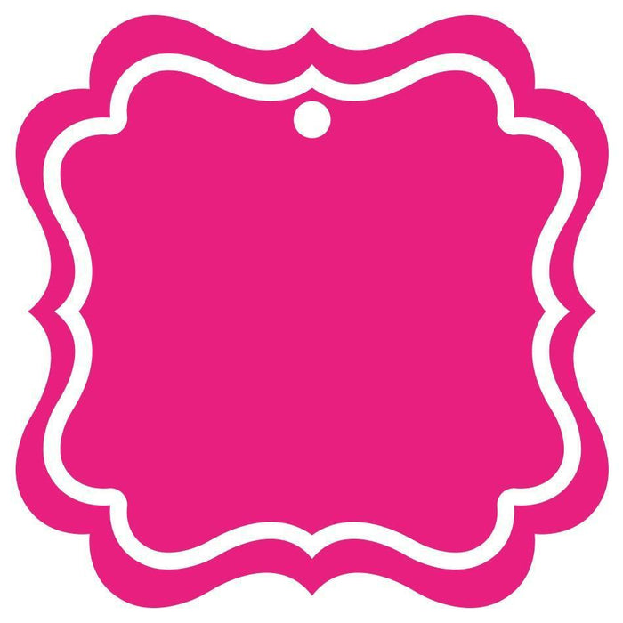 Solid Color Fancy Square Blank Gift TagsBubblegum Pink