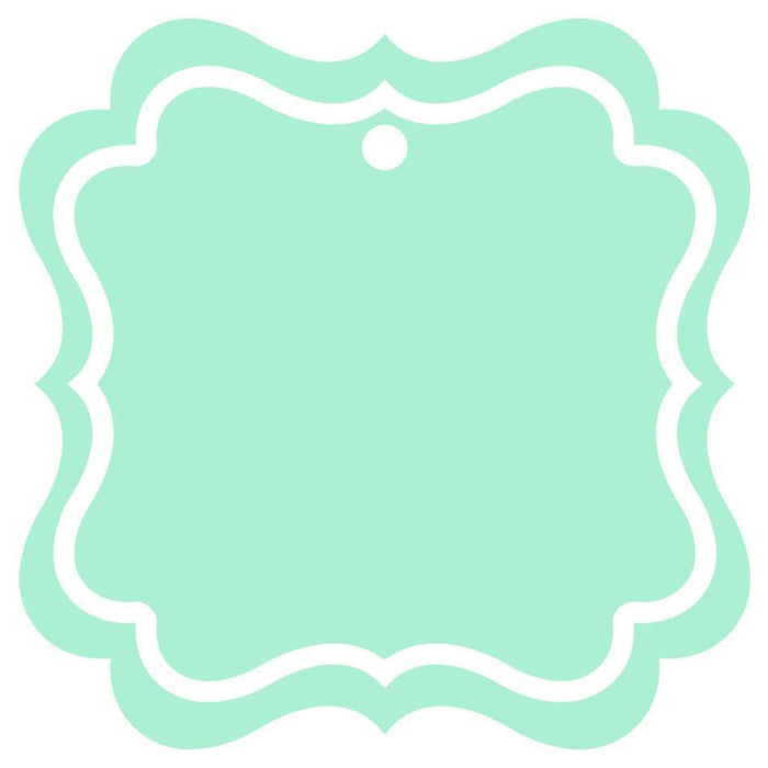 Solid Color Fancy Square Blank Gift Tags-Set of 24-Andaz Press-Mint Green-