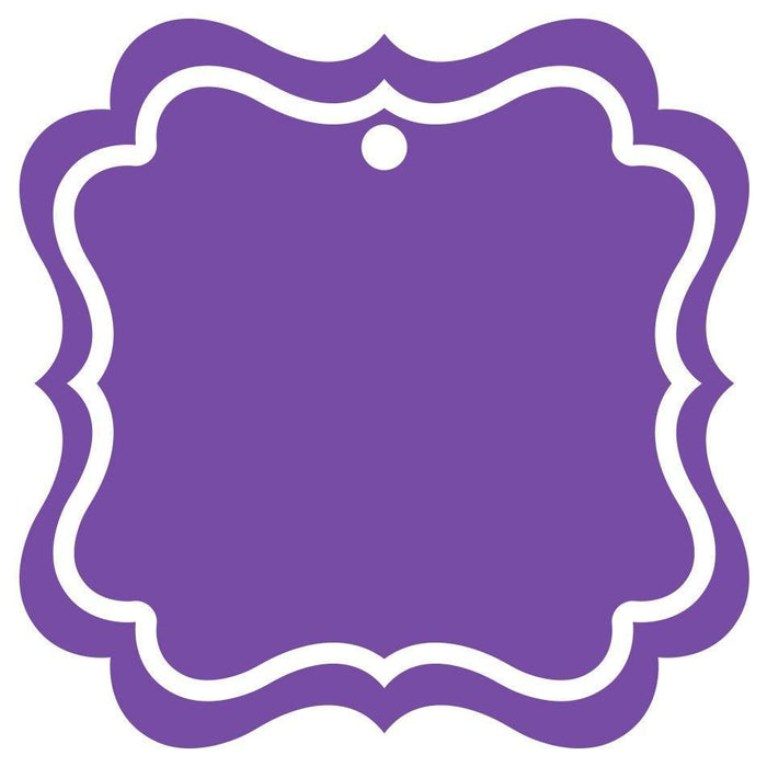 Solid Color Fancy Square Blank Gift Tags-Set of 24-Andaz Press-Purple-
