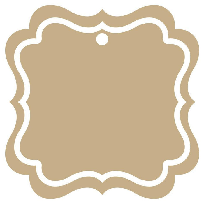 Solid Color Fancy Square Blank Gift Tags-Set of 24-Andaz Press-Tan-