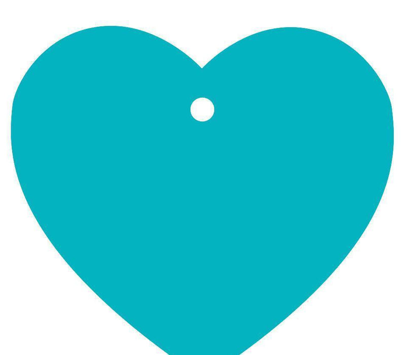 Solid Color Heart Shape Blank Gift Tags-Set of 30-Andaz Press-Aqua-