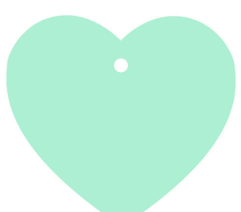 Solid Color Heart Shape Blank Gift Tags-Set of 30-Andaz Press-Mint Green-