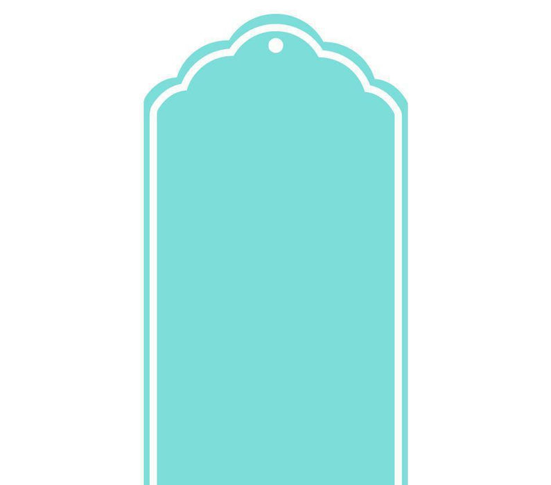 Solid Color Scallop Blank Gift Tags-Set of 16-Andaz Press-Diamond Blue-