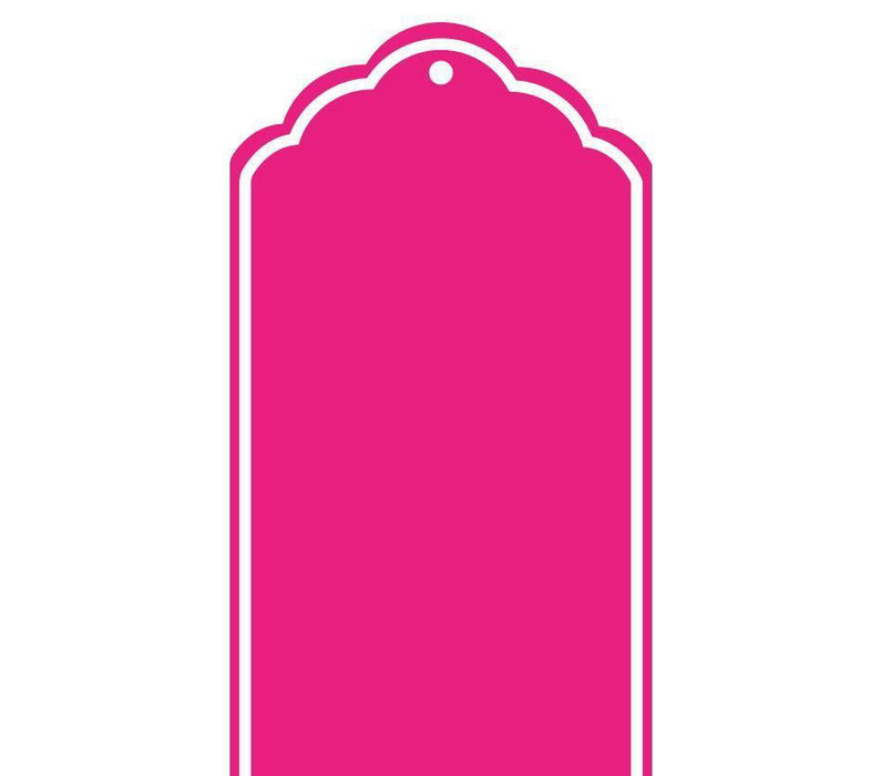 Solid Color Scallop Blank Gift Tags-Set of 16-Andaz Press-Fuchsia-