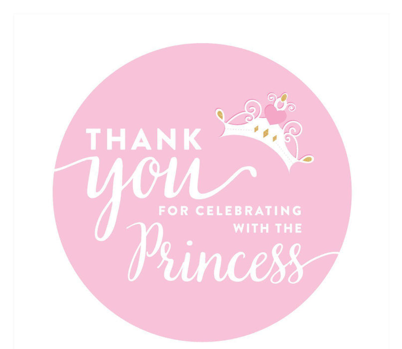 Sparkle Princess Birthday Circle Favor Gift Tags-Set of 24-Andaz Press-Thank You-