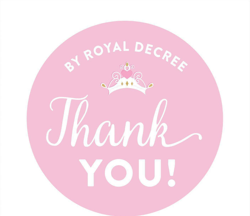 Sparkle Princess Birthday Circle Gift Labels-Set of 40-Andaz Press-By Royal Decree-