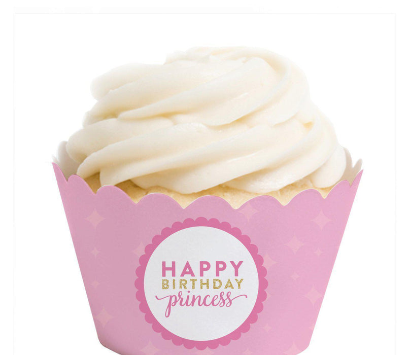 Sparkle Princess Birthday Cupcake Wrappers-Set of 24-Andaz Press-
