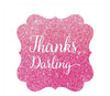 Sparkle Princess Birthday Thanks Darling Fancy Square Gift Tags-Set of 24-Andaz Press-