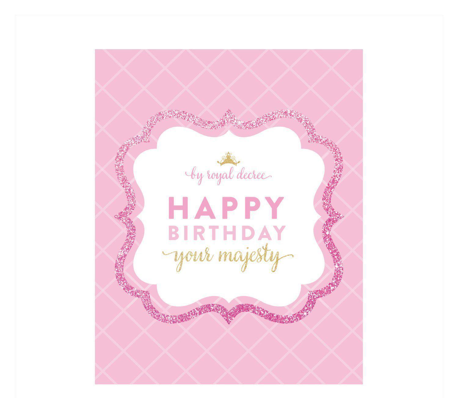Sparkle Princess Birthday Your Majesty Wine Bottle Labels-Set of 8-Andaz Press-