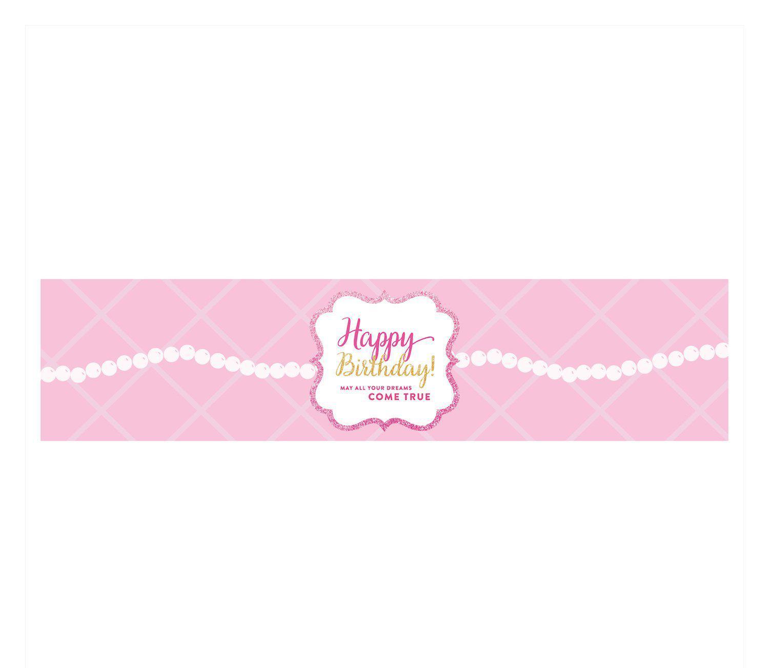 Sparkle Princess Happy Birthday Water Bottle Labels-Set of 8-Andaz Press-