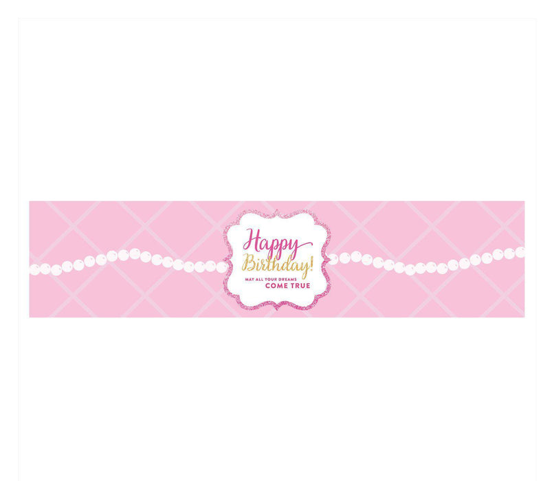 Sparkle Princess Happy Birthday Water Bottle Labels-Set of 8-Andaz Press-