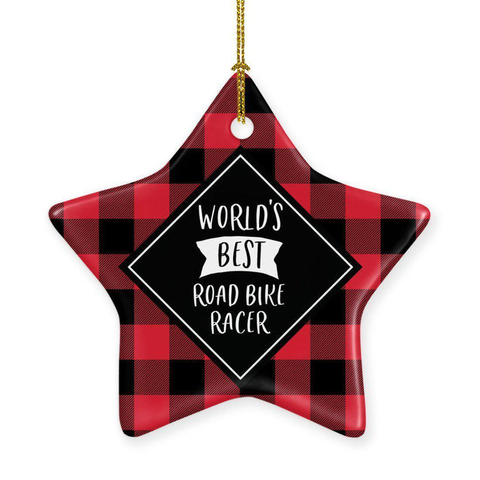 Sports Star Shaped Porcelain Christmas Tree Ornaments Collection 1-Set of 1-Andaz Press-Aerobics Instructor-