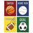 Sports Themed Nursery Room Wall Art, Colorful Basketball Baseball Soccer Football-Set of 4-Andaz Press-