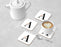 Square Coffee Drink Coasters Gift Set, Blush Floral Monogram-Set of 4-Andaz Press-A-
