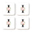 Square Coffee Drink Coasters Gift Set, Blush Floral Monogram-Set of 4-Andaz Press-I-