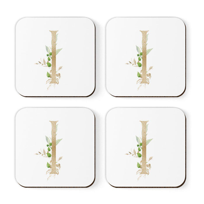 Square Coffee Drink Coasters Gift Set, Exotic Tropical Monogram-Set of 4-Andaz Press-A-