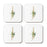 Square Coffee Drink Coasters Gift Set, Exotic Tropical Monogram-Set of 4-Andaz Press-A-