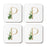 Square Coffee Drink Coasters Gift Set, Exotic Tropical Monogram-Set of 4-Andaz Press-A-