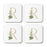 Square Coffee Drink Coasters Gift Set, Exotic Tropical Monogram-Set of 4-Andaz Press-A-