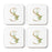 Square Coffee Drink Coasters Gift Set, Exotic Tropical Monogram-Set of 4-Andaz Press-A-