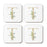 Square Coffee Drink Coasters Gift Set, Exotic Tropical Monogram-Set of 4-Andaz Press-A-