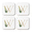 Square Coffee Drink Coasters Gift Set, Exotic Tropical Monogram-Set of 4-Andaz Press-A-