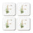 Square Coffee Drink Coasters Gift Set, Exotic Tropical Monogram-Set of 4-Andaz Press-A-