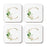 Square Coffee Drink Coasters Gift Set, Exotic Tropical Monogram-Set of 4-Andaz Press-C-