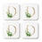 Square Coffee Drink Coasters Gift Set, Exotic Tropical Monogram-Set of 4-Andaz Press-D-