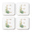 Square Coffee Drink Coasters Gift Set, Exotic Tropical Monogram-Set of 4-Andaz Press-E-