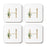 Square Coffee Drink Coasters Gift Set, Exotic Tropical Monogram-Set of 4-Andaz Press-H-