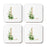 Square Coffee Drink Coasters Gift Set, Exotic Tropical Monogram-Set of 4-Andaz Press-L-