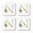 Square Coffee Drink Coasters Gift Set, Exotic Tropical Monogram-Set of 4-Andaz Press-N-