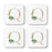 Square Coffee Drink Coasters Gift Set, Exotic Tropical Monogram-Set of 4-Andaz Press-Q-