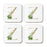 Square Coffee Drink Coasters Gift Set, Exotic Tropical Monogram-Set of 4-Andaz Press-Z-