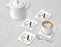 Square Coffee Drink Coasters Gift Set, Garden Green Monogram-Set of 4-Andaz Press-A-